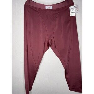 Style Not Size Burgundy Side Pockets Women's Leggings 2X Jenni Intimates Plus